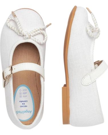 girl shoes ANGELITOS BAILARINAS 1557 BAILARINA LINO HEBILLA  BLANCO