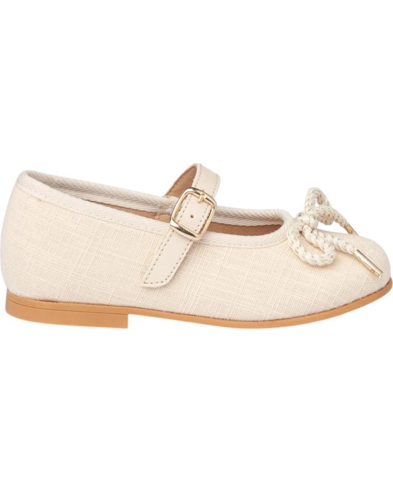 Schuhe ANGELITOS  für Mädchen BAILARINAS 1557 BAILARINA LINO HEBILLA  BEIGE