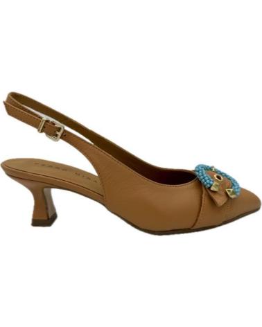 Sandalias PEDRO MIRALLES  de Mujer ZAPATO SALON LASAO CAMEL CON TURQUESA DE  MARRóN