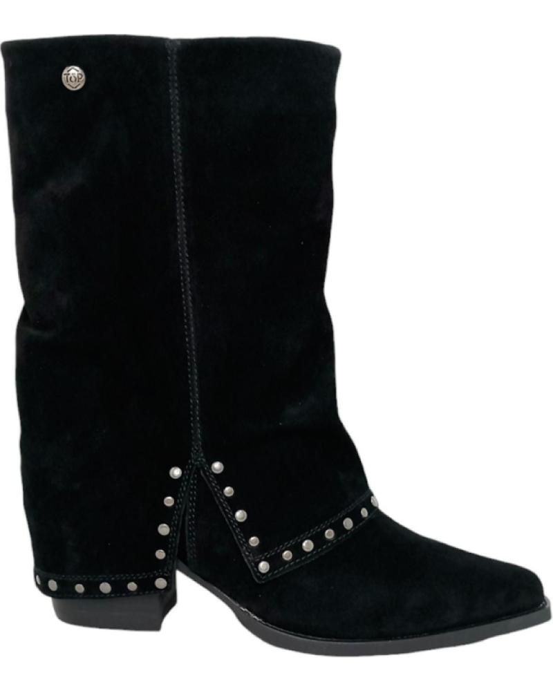Botas TOP3  de Mujer TOP 3 SHOES BOTA PIEL SOLAPA SS24719  NEGRO