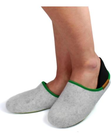 Woman House slipers RECYKERS SLIPPER PNIA COLORS GREY-GRASS GRAY GRASS