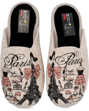 Calzado de casa L&R SHOES  de Mujer LR SHOES 460-FIELTRO ZAPATILLAS DE CASA PARA MUJER  BEIGE