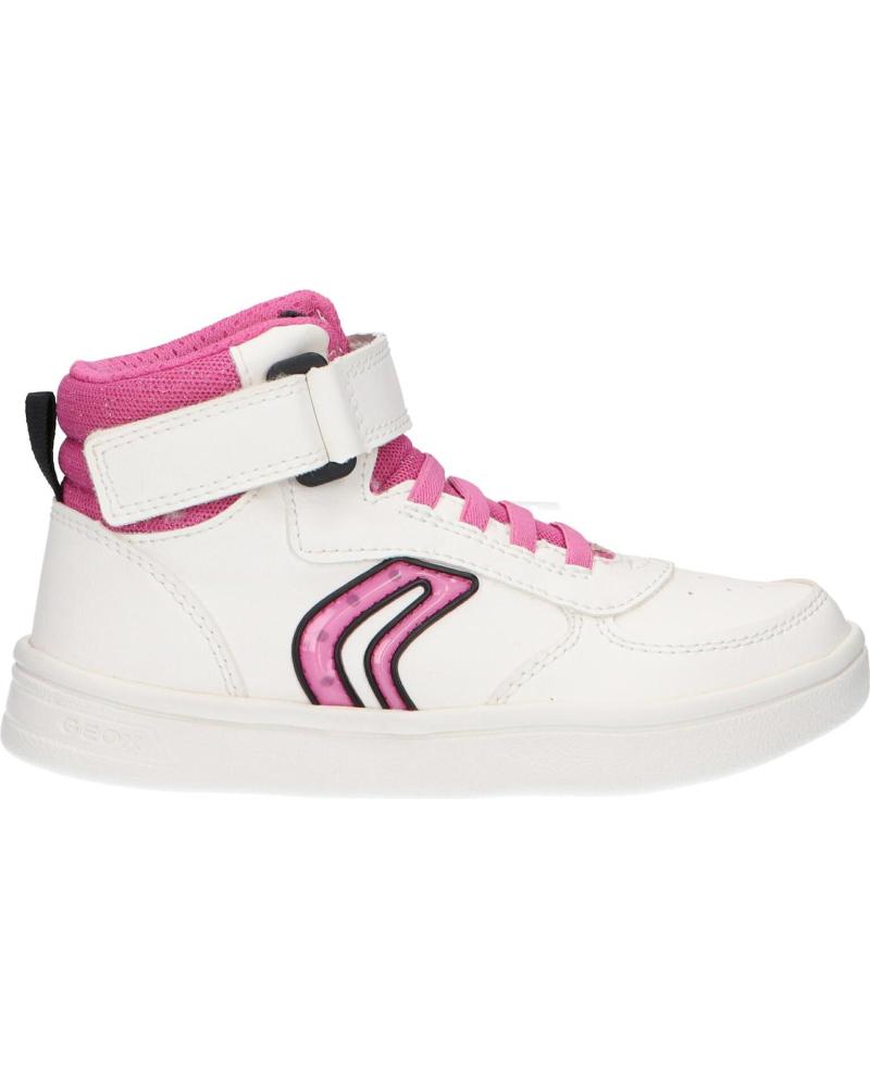 girl Trainers GEOX J264MC 0BCEW J DJROCK GIRL  C0563 WHITE-FUCHSIA