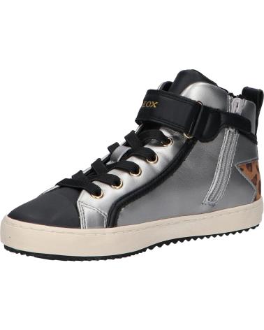Woman and girl Trainers GEOX J944GM 0NFDH J KALISPERA GIRL  C0474 SILVER-BLACK