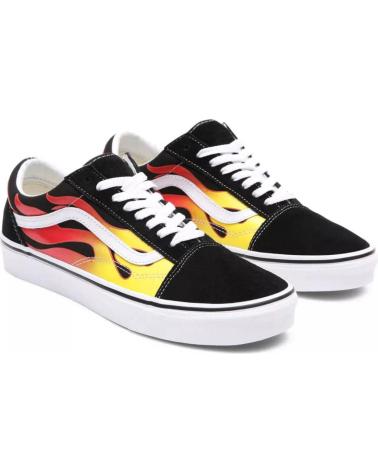 Woman and Man and girl and boy Trainers VANS OFF THE WALL ZAPATILLAS VANS OLD SKOOL FLAME BLACK-WHITE  MULTICOLOR