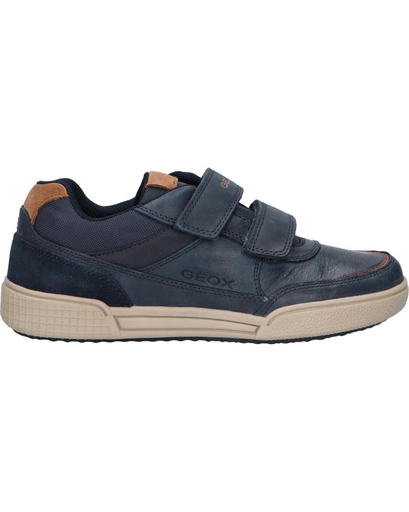 boy Trainers GEOX J16BCC 0CLFU J POSEIDO BOY  CF46N NAVY-COGNAC