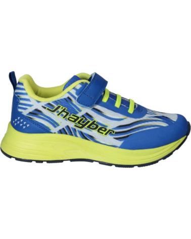 Deportivas JHAYBER  de Niño ZAPATILLAS RUNNING NIO RIBETE BLUE COLOR AZUL BLANCO Y AMARI  MORADO