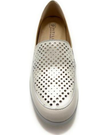 Woman shoes PITILLOS 5742 GLACIAL MOCASIN CALADO  BEIG