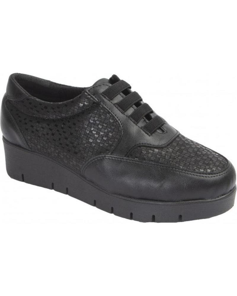 Zapatos DUENDY  de Mujer - ZAPATO MUJER - ELASTICOS PIEL-LICRA-CUNA CONFORT  NEGRO