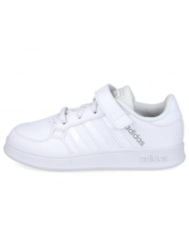 SCARPE DA GINNASTICA ADIDAS BREAKNET BAMBINO BIANCHE CON CHIUSURA A STRAPPO BLANCO