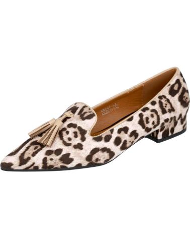 Sapatos L&R SHOES  de Mulher LR SHOES MBA21 BAILARINAS CON BORLAS CON ESTAMPADO ANIMAL PR  BEIGE