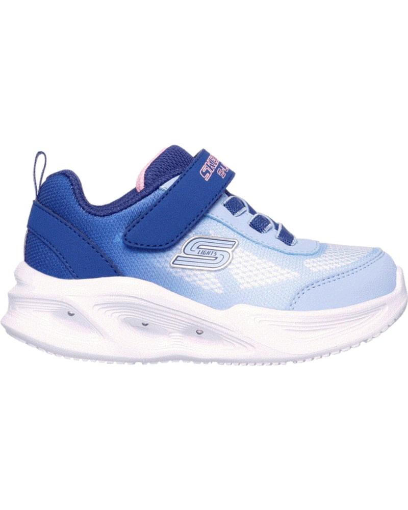 SKECHERS ZAPATILLA DE LUCES PARA NINA 303714 COLOR AZUL