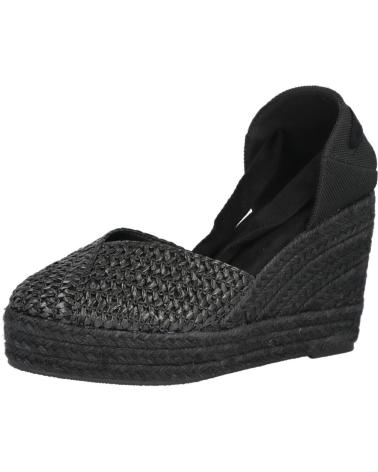 Zapatos de cuña L&R SHOES  de Mujer LR SHOES 5108 ALPARGATAS DE ESPARTO CON CINTAS PARA MUJER  NEGRO