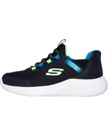SKECHERS SLIP-INS BOUNDER BRISK 403822L BLACK/LIME SNEAKERS NEGRO