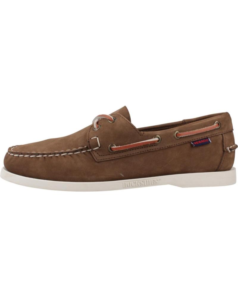 Nauticos SEBAGO  pour Homme MOCASINES HOMBRE MODELO DOCKSIDES PORTLAND NUBUCK COLOR MARR  DARKBRWN
