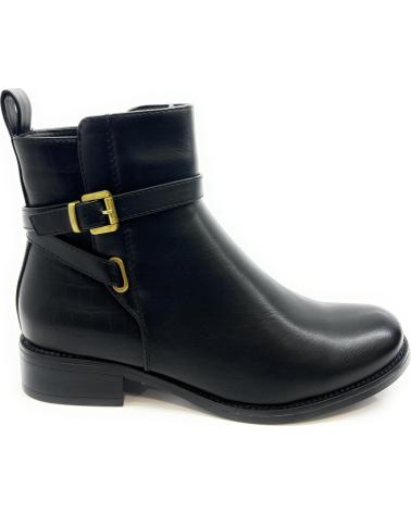 Bottines CHIC VISION  pour Femme BOTIN MUJER PLANO HEBILLAS CREMALLERA  NEGRO