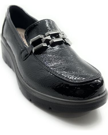 Zapatos de cuña CHIC VISION  per Donna MOCASIN MUJER CHAROL CUNA CONFORT HEBILL  NEGRO