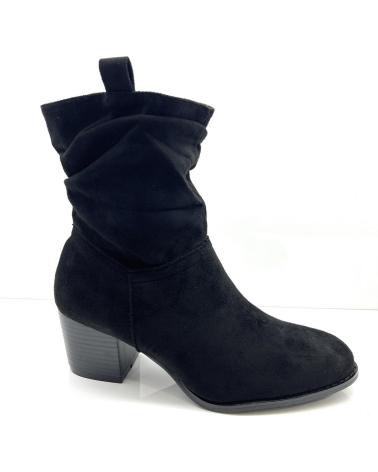 Botas KISS LEISS  de Mujer BOTIN MUJER ARRUGADA TACON ANTELINA  NEGRO
