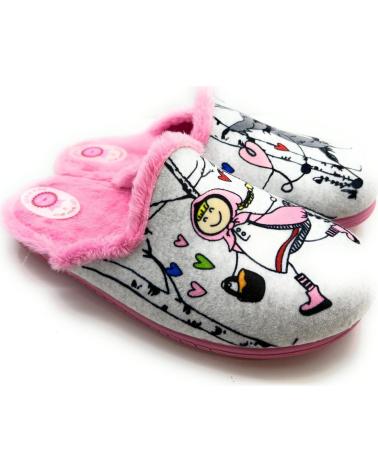 Pantufas CHIC VISION  de Menina ZAPATILLAS CASA NINA METIDAS CONFORT CAP  ROSA