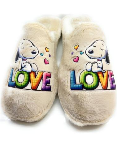 Calzado de casa CHIC VISION  de Mujer ZAPATILLAS CASA SUELA PARQUET LOVE  BEIGE