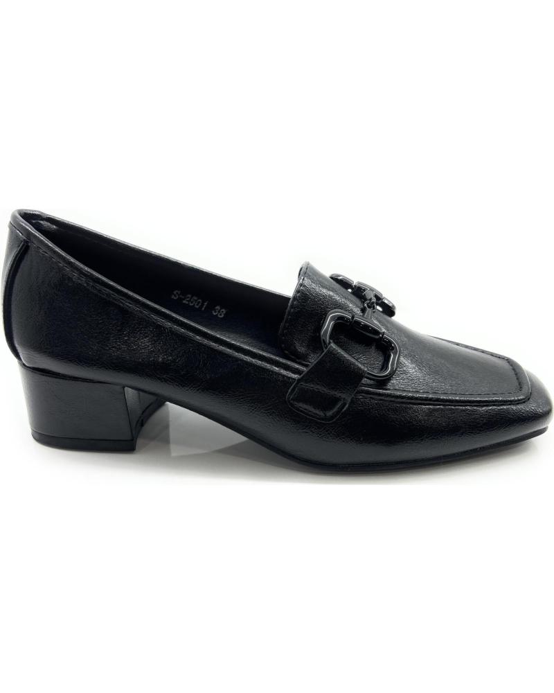 Zapatos de tacón BUONAROTTI  per Donna ZAPATO MOCASIN MUJER HEBILLA TACON  NEGRO
