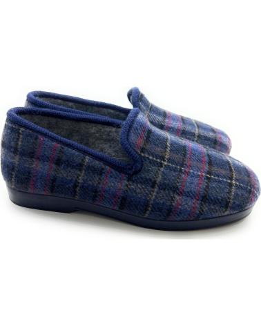 Calzado de casa PONNY  de Hombre ZAPATILLA CABALLERO CUADROS COMODA  AZUL