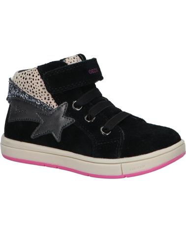 girl Trainers GEOX B164AC 022NF B TROTTOLA GIRL  C0922 BLACK-FUCHSIA
