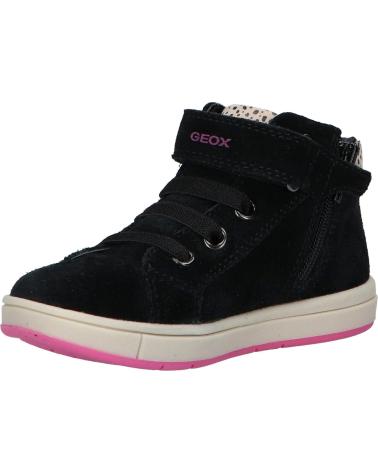 girl Trainers GEOX B164AC 022NF B TROTTOLA GIRL  C0922 BLACK-FUCHSIA
