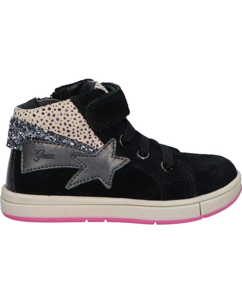 girl Trainers GEOX B164AC 022NF B TROTTOLA GIRL  C0922 BLACK-FUCHSIA