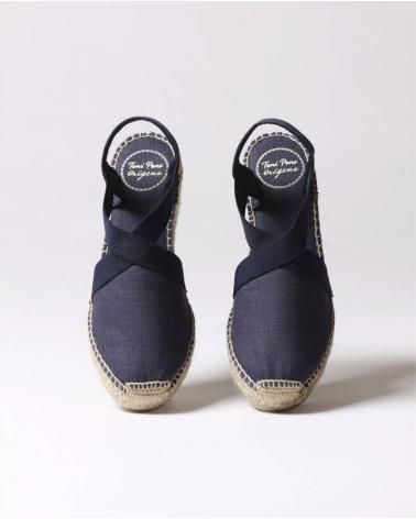 TONI PONS NAVY BLUE WEDGE ESPADRILLE WITH ELASTIC BANDS MODEL 99273692929 MARI