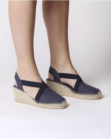 TONI PONS NAVY BLUE WEDGE ESPADRILLE WITH ELASTIC BANDS MODEL 99273692929 MARI