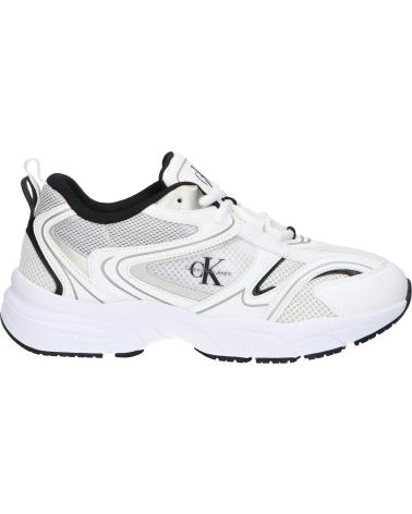 Scarpe sport CALVIN KLEIN  per Donna YW0YW01807 RETRO TENNIS MESH  01W BRIGHT WHITE-BLACK