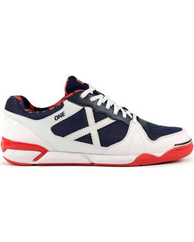 CHAUSSURES MUNICH ONE 71 BLANCHES AVEC DÉTAILS BLEU MARINE ET ROUGE BLANCO