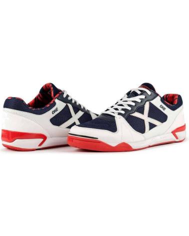 CHAUSSURES MUNICH ONE 71 BLANCHES AVEC DÉTAILS BLEU MARINE ET ROUGE BLANCO