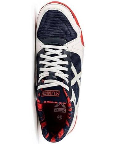 CHAUSSURES MUNICH ONE 71 BLANCHES AVEC DÉTAILS BLEU MARINE ET ROUGE BLANCO