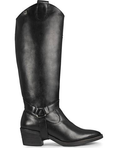 Botas POPA  de Mujer BOTAS DE MUJER ALTAS ESTILO COWBOY RANEY PIEL CON TACO  NEGRO