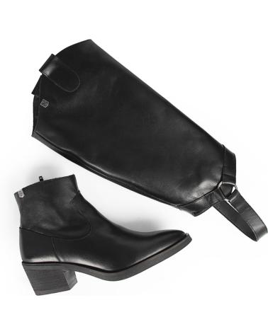 Botas POPA  de Mujer BOTAS DE MUJER ALTAS ESTILO COWBOY RANEY PIEL CON TACO  NEGRO