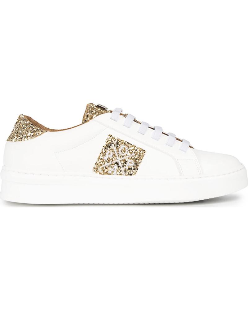 Zapatillas deporte POPA de Mujer ZAPATILLAS BLANCAS DE MUJER MACERA LOGO GLITTER ORO Zapatillas deporte POPA de Mujer ZAPATILLAS BLANCAS DE MUJER MACERA LOGO GLITTER ORO