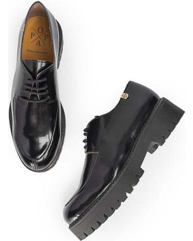 Zapatos POPA  de Mujer BLUCHER DE MUJER CERVANTES ANTIK CON SUELA TRACK  NEGRO