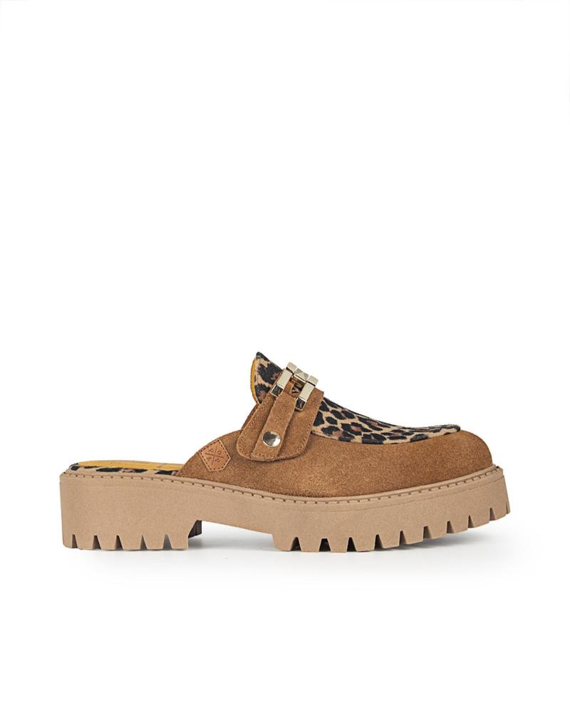 Zuecos POPA  de Mujer ZUECO CERRADO MAUNA LEOPARDO  NEGRO