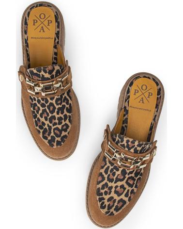 Zuecos POPA  de Mujer ZUECO CERRADO MAUNA LEOPARDO  NEGRO