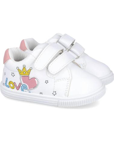 Deportivas BUBBLE BOBBLE  de Niña BUBBLE KIDS C1203 ZAPATILLAS RESPETUOSAS DE BEBE  BLANCO-ROSA