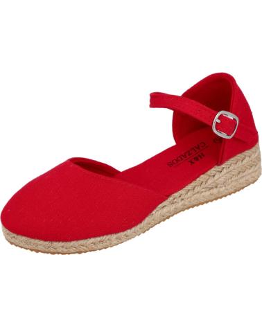 L&R SHOES 442-11 ESPADRILLAS VALENCIANA IN TELA ROSSA PER BAMBINE ROJO