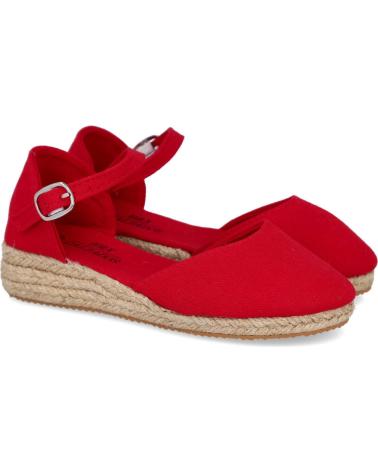 L&R SHOES 442-11 ESPADRILLAS VALENCIANA IN TELA ROSSA PER BAMBINE ROJO