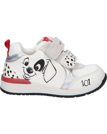 girl and boy Trainers GEOX B450LB 085NF B RISHON WHITE-RED  C0050