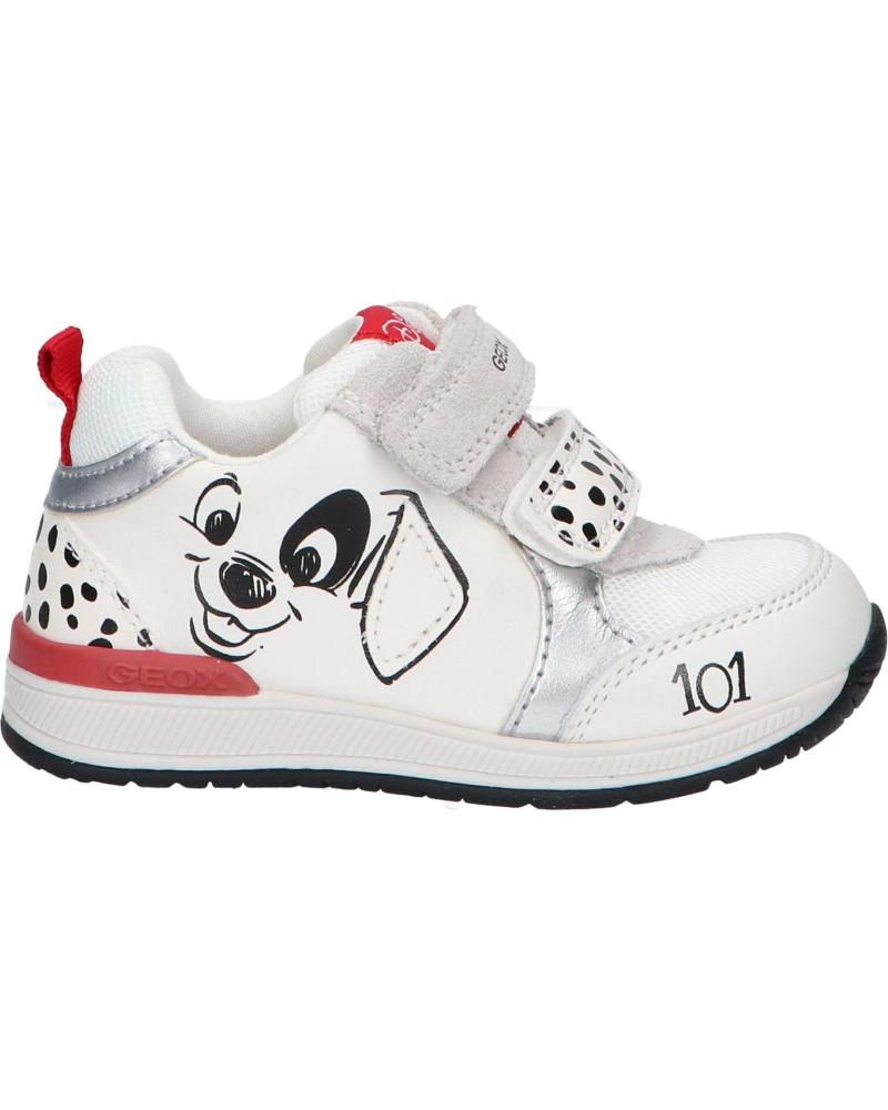 girl and boy Trainers GEOX B450LB 085NF B RISHON WHITE-RED  C0050
