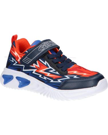Sportif GEOX  pour Garçon J45DZB 02ACE J ASSISTER NAVY-ORANGE  C0820