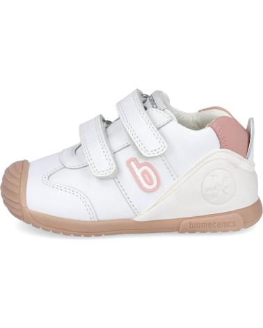 Deportivas BIOMECANICS  de Niña 221001-B ZAPATILLAS CON DOBLE TIRA ADHERENTE  BLANCO-ROSA