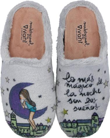 Pantoufles VIVANT  pour Femme AR-C-222065 ZAPATILLAS DE CASA M  GRIS