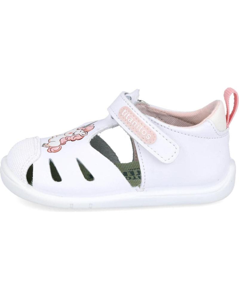 Sandalias TITANITOS  de Niña B500-MONTERYA SANDALIAS DE PIEL PARA NINA  BLANCO